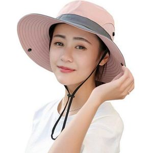 SunShad 112221 opvouwbare Wide-omrande ademende zomer zonnebrandcrme visser hoed voor mannen/vrouwen  grootte: 55-57cm (roze)