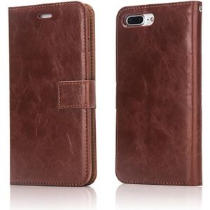 Crazy Horse Texture Afneembare Magnetische Achterkant Horizontale Flip Leren Case met Houder & Kaart Slots & Photo Frame & Portemonnee voor iPhone 8 Plus / 7 Plus (Brown)