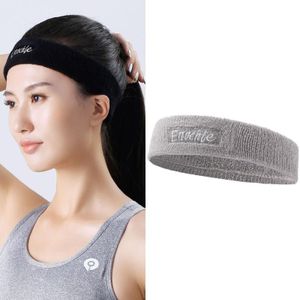 2 stks Enchle Sports Sweat-Absorbent Headband Gecablid Katoen Gebreide zweetband (Gray)