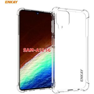 Voor Samsung Galaxy A12 Hat-Prince ENKAY Clear TPU Shockproof Case Soft Anti-slip Cover