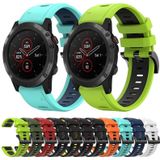 Voor Garmin Fenix 5X Sapphire 26mm tweekleurige sport siliconen horlogeband (wit + zwart)