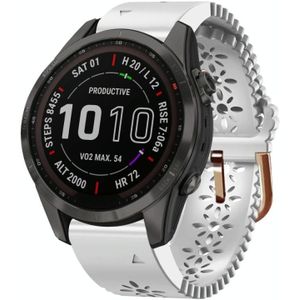 Voor Garmin Fenix 7S Sapphire Solar 20 mm dames siliconen horlogeband met veterpons