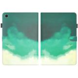 For Samsung Galaxy Tab A 10.1 2019 T515 / T510 Voltage Watercolor Pattern Skin Feel Magnetic Horizontal Flip PU Leather Case with Holder & Card Slots & Photo Frame(Cyan Green)