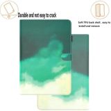 For Samsung Galaxy Tab A 10.1 2019 T515 / T510 Voltage Watercolor Pattern Skin Feel Magnetic Horizontal Flip PU Leather Case with Holder & Card Slots & Photo Frame(Cyan Green)