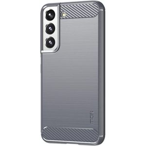 Voor Samsung Galaxy S22 5G MOFI Gentless Series Geborsteld Textuur Carbon Fiber Soft TPU Case