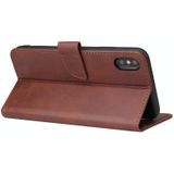 Calf Texture Buckle Horizontal Flip Leather Case with Holder & Card Slots & Wallet For iPhone XS Max(Brown)