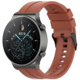 Voor Huawei Watch GT 2 Pro Siliconen vervangende band horlogeband met zwarte stalen gesp (oranje)