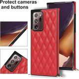 Voor Samsung Galaxy Note20 Ultra Elegant Rhombic Pattern Microfiber Leather + TPU Shockproof Case met Crossbody Strap Chain