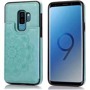 Voor Samsung Galaxy S9 Double Buckle Mandala Patroon PU+TPU Beschermhoes met kaartslots & houder & fotoframe(groen)