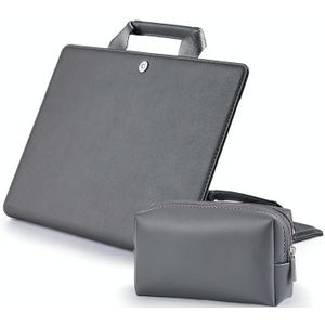 Boekstijl Laptop Beschermhoes Handtas voor MacBook 16 inch (Grijs + Power Bag)