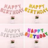 2 stks 16 inch Happy Birthday Brief Aluminium Film Ballon Verjaardag Party Decoratie Specificatie: (US Version Silver))