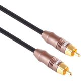 EMK 8mm RCA male tot 6mm RCA male vergulde plug katoen gevlochten audio coaxiale kabel voor Speaker versterker mixer  lengte: 2m (zwart)