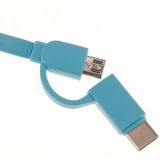 1m 2A Two in One uittrekbare Micro USB naar USB-C / Type-C Data Sync laad Kabel  Voor Galaxy  Xiaomi  Huawei  LG  HTC en andere Smart Phones  Oplaadbare Devices(blauw)