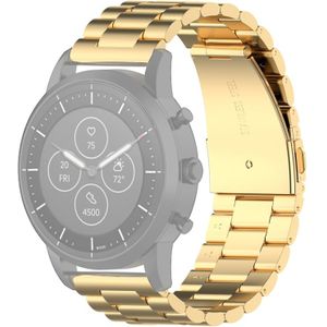 22mm Stalen polsband horlogeband voor Fossil Hybrid Smartwatch HR  Male Gen 4 Explorist HR / Male Sport (Goud)