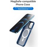 ROCK Guard Pro Skin TPU + PC schokbestendig Magsafe-hoesje voor iPhone 12 / 12 Pro (donkerblauw)