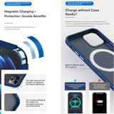 ROCK Guard Pro Skin TPU + PC schokbestendig Magsafe-hoesje voor iPhone 12 / 12 Pro (donkerblauw)