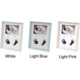 Desk Hanging Photo Frame PVC Baby Foot Hand Print Ink Pad Wall Birthday Pictures Albums (Lichtblauw)