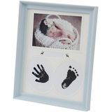 Desk Hanging Photo Frame PVC Baby Foot Hand Print Ink Pad Wall Birthday Pictures Albums (Lichtblauw)