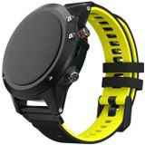 Voor Garmin Fenix 6x tweekleurige siliconen quick release vervangende riem horlogeband (zwart geel)