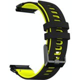 Voor Garmin Fenix 6x tweekleurige siliconen quick release vervangende riem horlogeband (zwart geel)