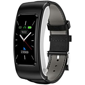 K60 1 08 inch lederen band oortelefoon afneembaar leven waterdicht smartwatch ondersteuning Bluetooth-oproep