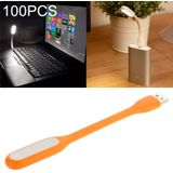100 pc's draagbare Mini USB 6 LED zaklamp  voor PC / Laptops / Power Bank  flexibele Arm  oogbescherming Light(Orange)