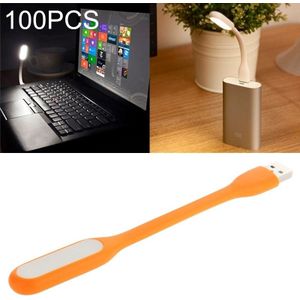 100 pc's draagbare Mini USB 6 LED zaklamp  voor PC / Laptops / Power Bank  flexibele Arm  oogbescherming Light(Orange)
