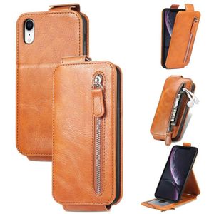 Zipper Wallet Vertical Flip Leather Phone Case voor iPhone XR
