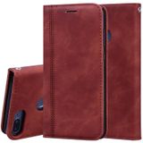 Voor Huawei Honor 9 Lite Frosted Business Magnetic Horizontal Flip PU Leather Case met Holder & Card Slot & Lanyard(Bruin)