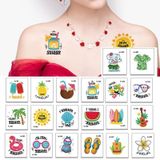 3 Sets Strand Fruit Bloem Arm Tattoo Sticker Kids Cartoon Face Sticker (20 Stks / Set)