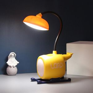 L-220902 LED Cartoon vliegtuig oplaadbare oogbescherming leren bureaulamp