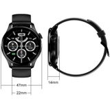 HD3 1 32 inch Hartslagmonitoring Smart Watch met betalingsfunctie (zwart leer)