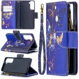 Voor Samsung Galaxy S30 Gekleurd tekenpatroon Rits Horizontale Flip Lederen case met Holder & Card Slots & Wallet(Purple Butterfly)