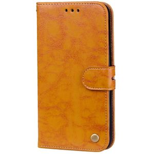 Voor Galaxy J3 (2017) / J330 (EU versie) zakelijke stijl olie Wax Texture horizontale Flip lederen draagtas met houder & kaartsleuven & Wallet(Yellow)