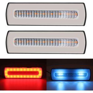2 PCS Truck modified 40LED Two-color Running Water Turn Signal Light(Red Blue)