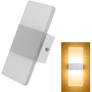 Rechte hoek wit LED slaapkamer bed muur gangpad balkon muur lamp  grootte: 29  11cm (warm licht)