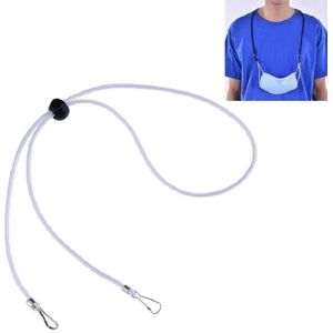 10 PCS Masker Anti-verloren verstelbare lanyard en oorhaak (wit)