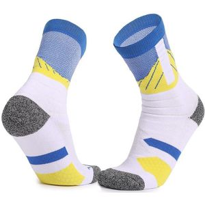 Basketbal sokken dikke handdoek bodem hoge buis sokken (wit geel)