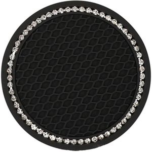 5 stuks auto universele diamant honingraat water coaster auto anti-slip mat (zwart witte diamant)
