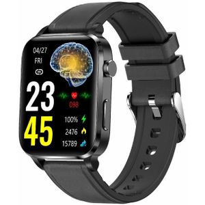 F100 1 7 inch HD Vierkant scherm lederen band Smart Watch ondersteunt lichaamstemperatuurbewaking / bloedzuurstofbewaking