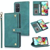 For Samsung Galaxy A71 4G PU + TPU Horizontal Flip Leather Case with Holder & Card Slot & Wallet & Lanyard(Lake Blue)