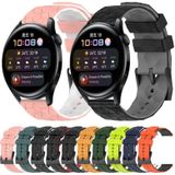 Voor Huawei Watch 3 22 mm voetbalpatroon tweekleurige siliconen horlogeband (oranje + zwart)