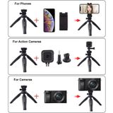 PULUZ Desk Plastic Tripod Mount met Telefoon Klem & Aanpassen Statief kop voor smartphones (zwart)