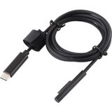 USB-C/type-C naar 6 pin magnetische mannelijke laptop stroom laadkabel voor Microsoft Surface Pro 6  kabel lengte: ongeveer 1.5 m