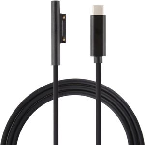 USB-C/type-C naar 6 pin magnetische mannelijke laptop stroom laadkabel voor Microsoft Surface Pro 6  kabel lengte: ongeveer 1.5 m