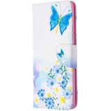Voor Samsung Galaxy A42 5G Gekleurd tekenpatroon Horizontaal Flip Lederen hoesje met Holder & Card Slots & Wallet (Butterfly Love)