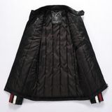 Herfst en winter letters borduurpatroon nauwsluitende motorfiets lederen jas voor mannen (kleur: zwart maat: XXXL)