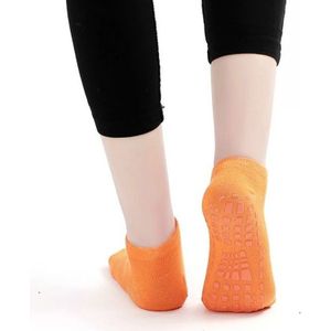 Trampoline sokken silicone anti-slip sokken katoen vloer sokken  grootte: 32-36 (donker oranje)