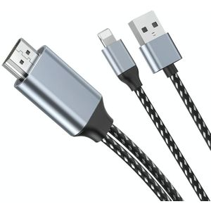 WIWU X7L 2 IN 1 8 PIN NAAR HDMI + USB 1080P Full HD-adapterkabel  kabellengte: 2m