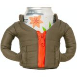 2 PCS Beer Can Down Jacket Warmth Cup Holder(Deep Green)